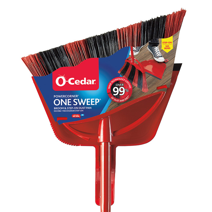PowerCorner One Sweep Large Broom with Step-On Dust-Pan