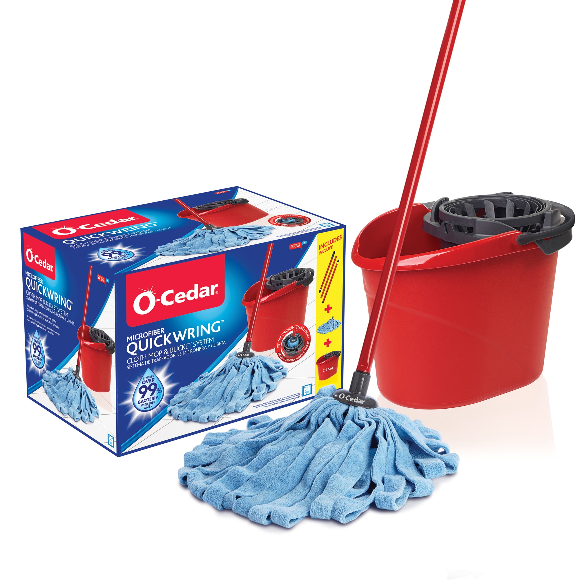 QuickWring™ Bucket & Microfiber Cloth Mop System